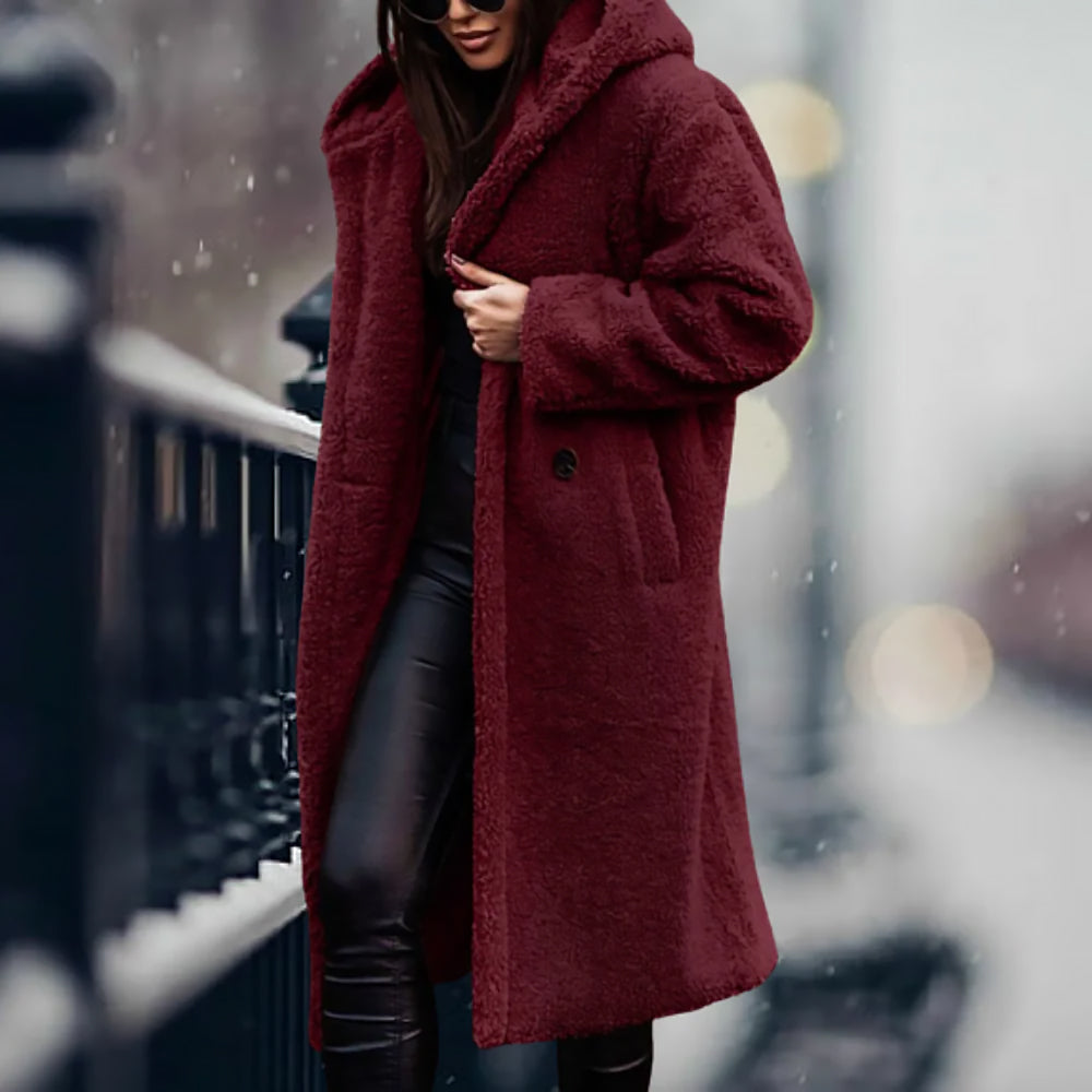 Damen Lockerer Wintermantel | Langer Schnitt