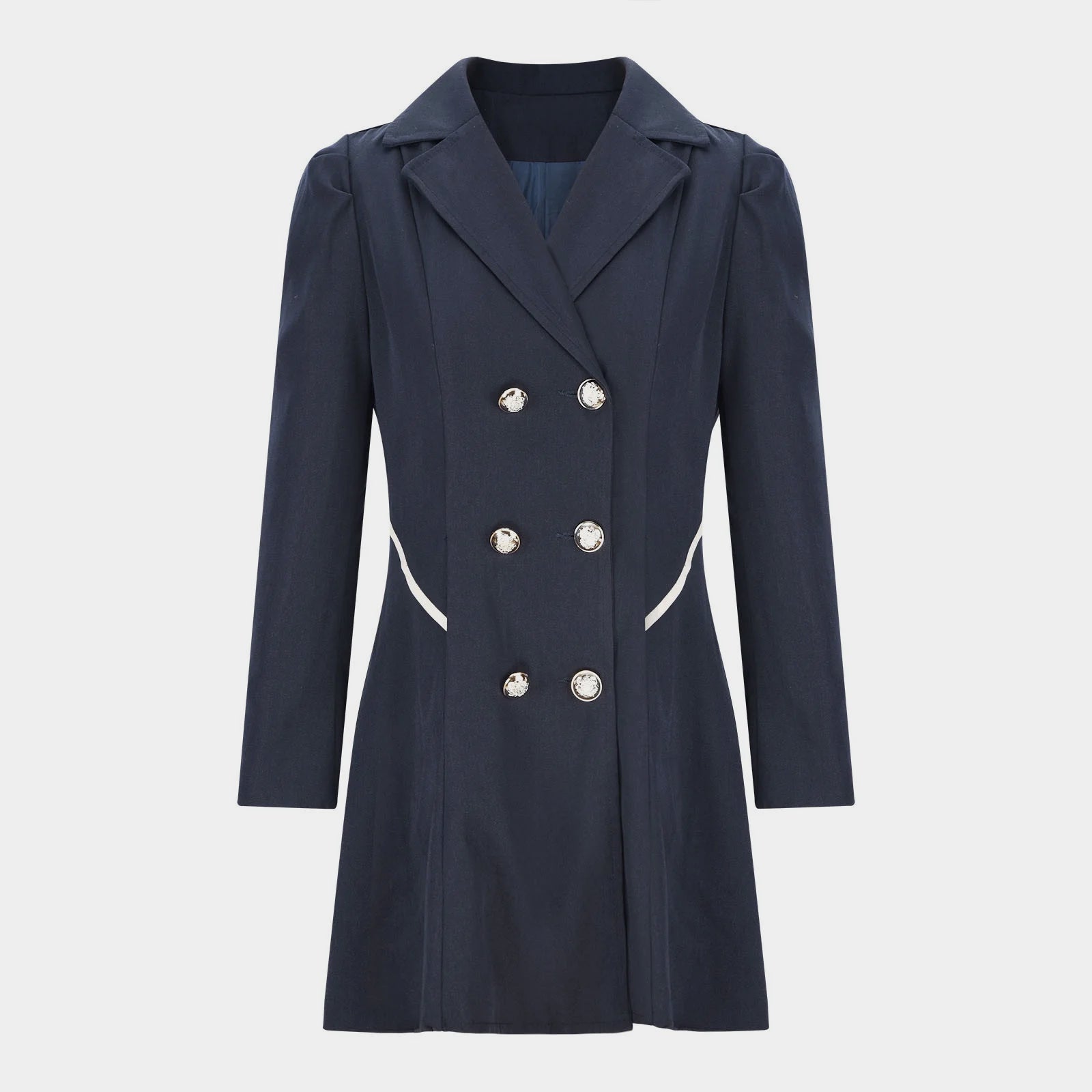Damen Doppelreihiger Trenchcoat Kurz | Tailliert