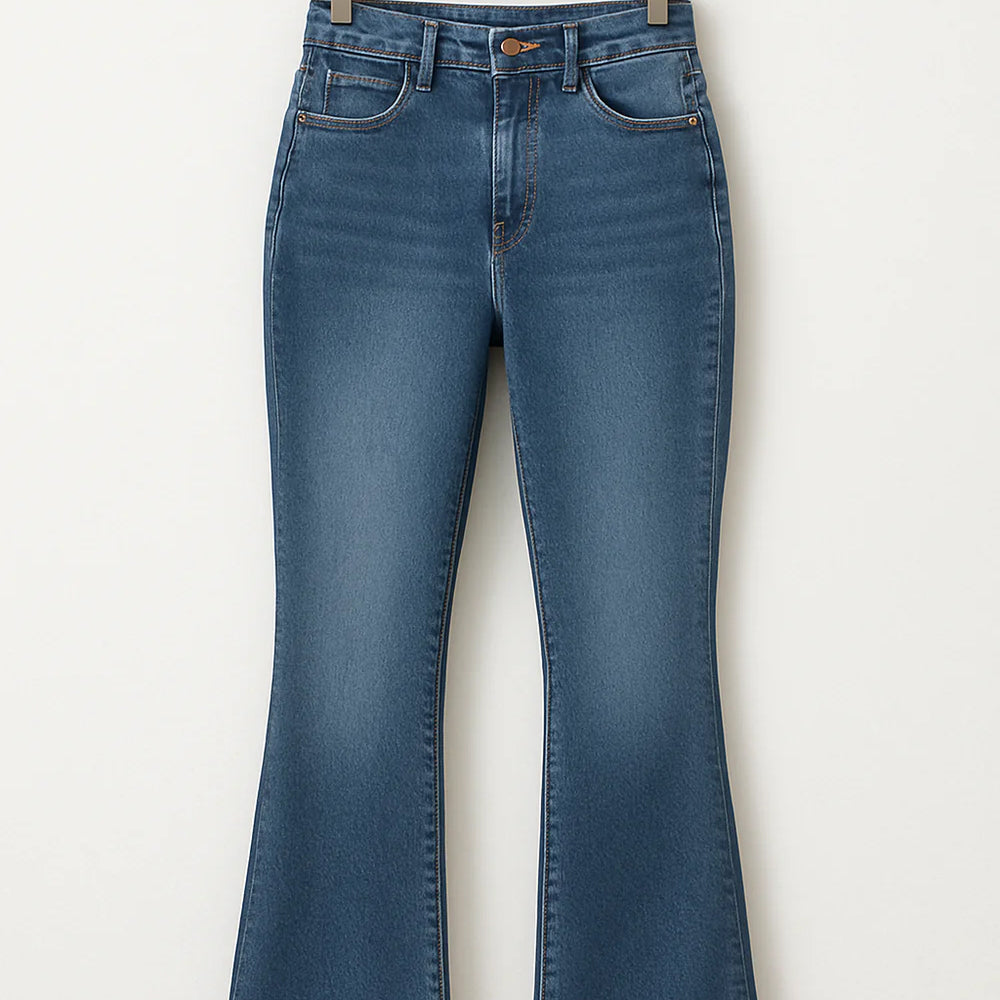 Damen Gerade Jeanshose | Hohe Taille