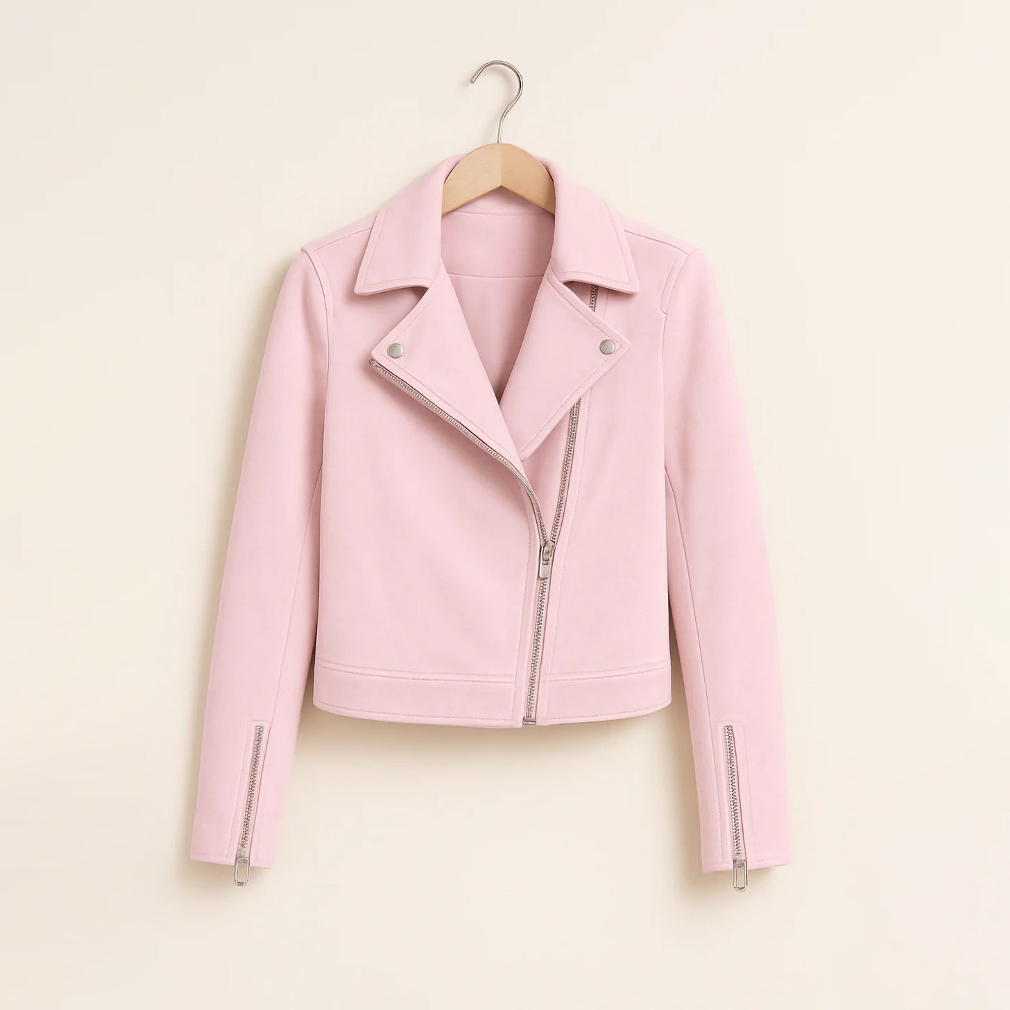 Damen Taillierte Bikerjacke | Asymmetrischer Reißverschluss