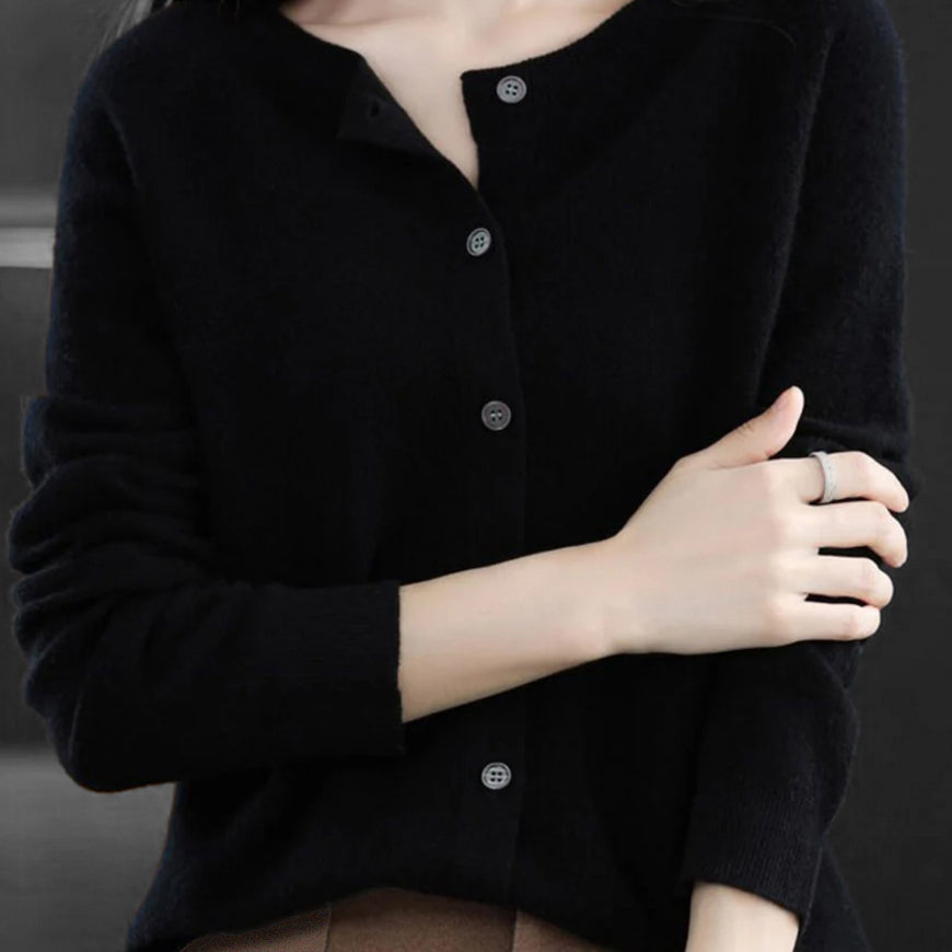 Strickcardigan | Damen Lockerer Strickcardigan | V-Ausschnitt