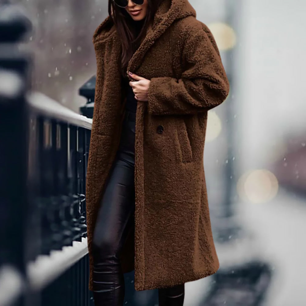 Damen Lockerer Wintermantel | Langer Schnitt