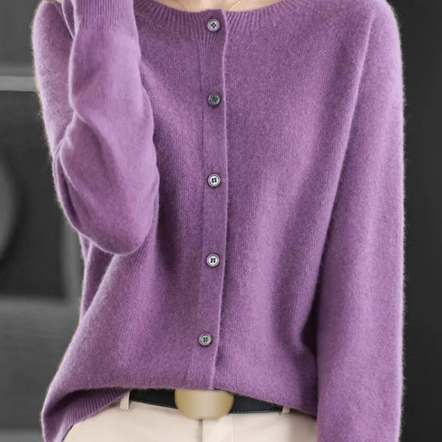 Strickcardigan | Damen Lockerer Strickcardigan | V-Ausschnitt