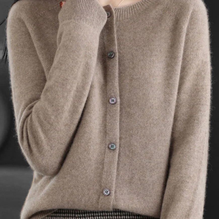 Strickcardigan | Damen Lockerer Strickcardigan | V-Ausschnitt