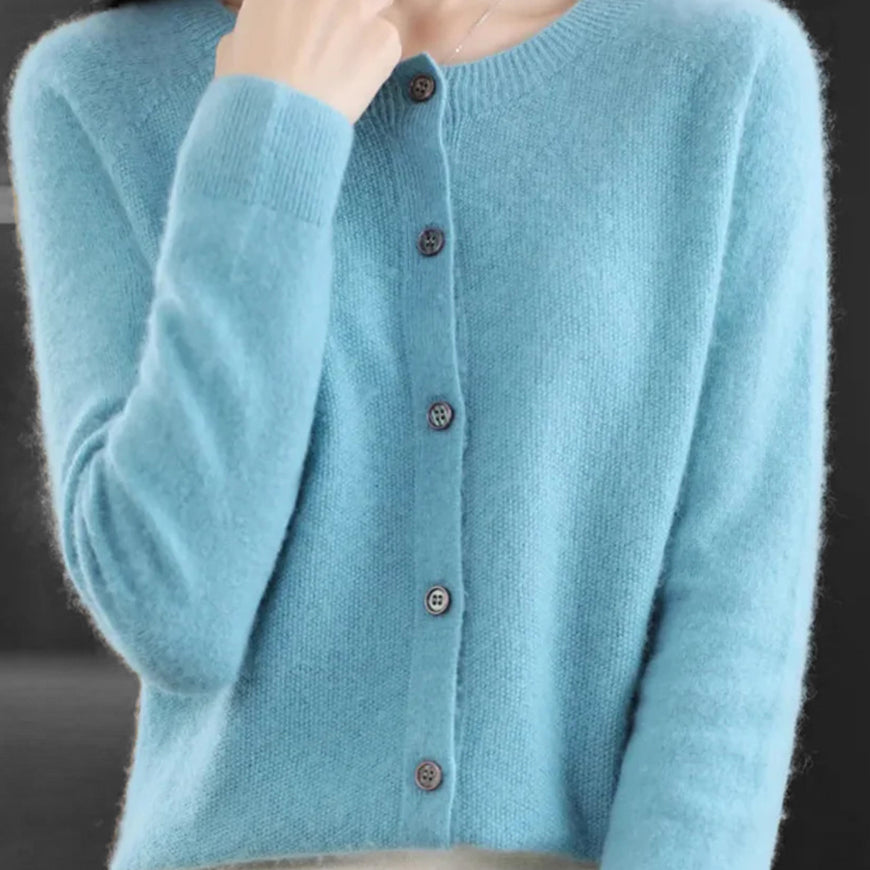 Strickcardigan | Damen Lockerer Strickcardigan | V-Ausschnitt