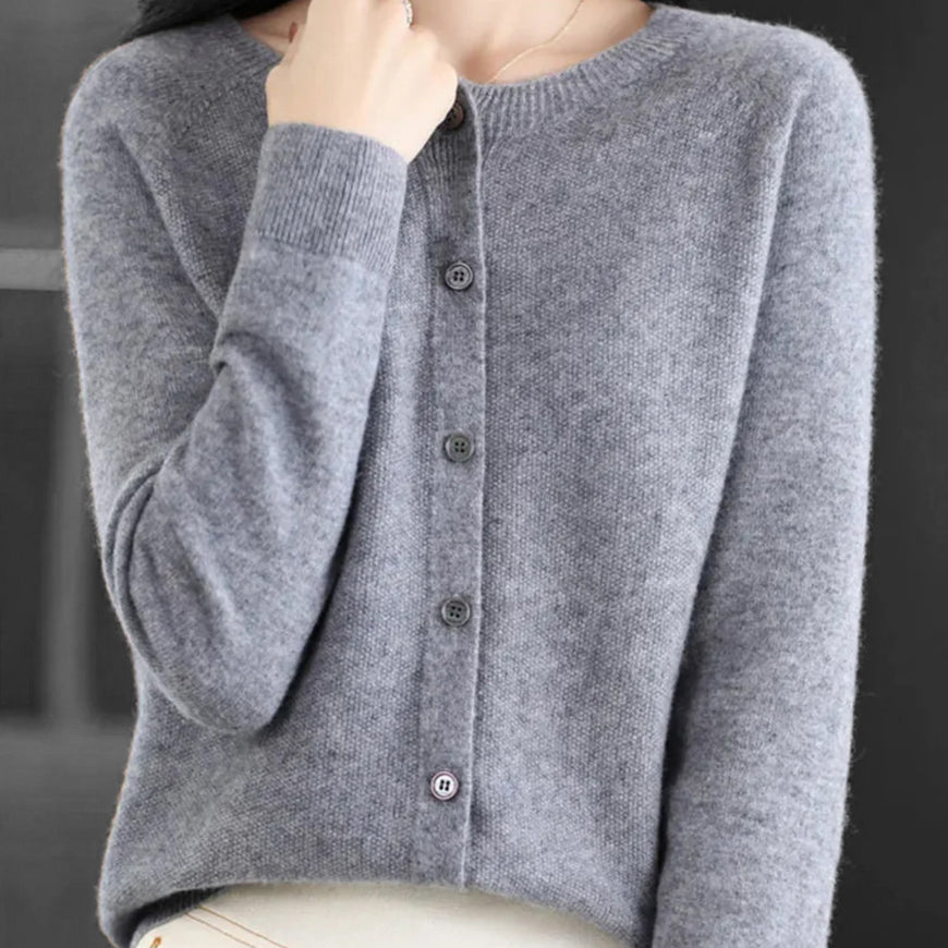 Strickcardigan | Damen Lockerer Strickcardigan | V-Ausschnitt
