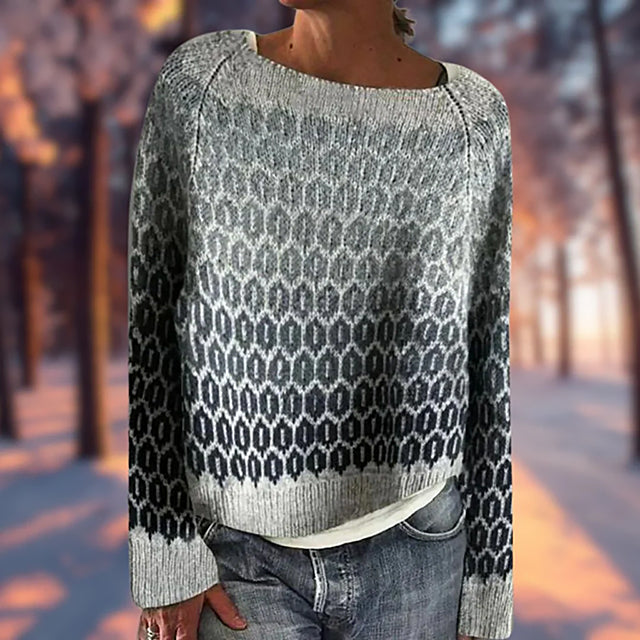 Pullover | Damen Gemusterter Pullover | Lockere Passform