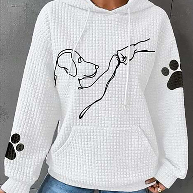 Damen Bedruckter Kapuzenpullover | Lockerer Schnitt