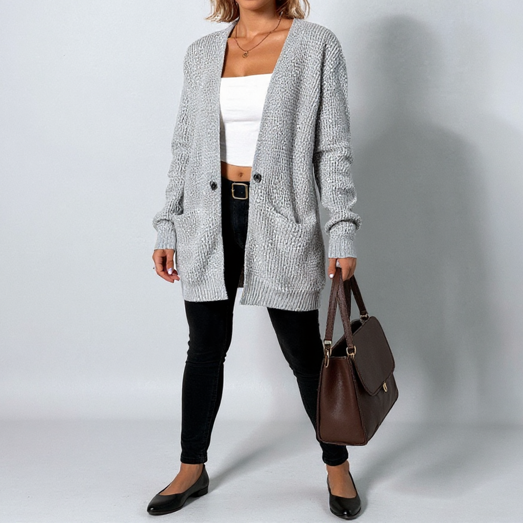 Damen Lockere Strickjacke | Stil Offen