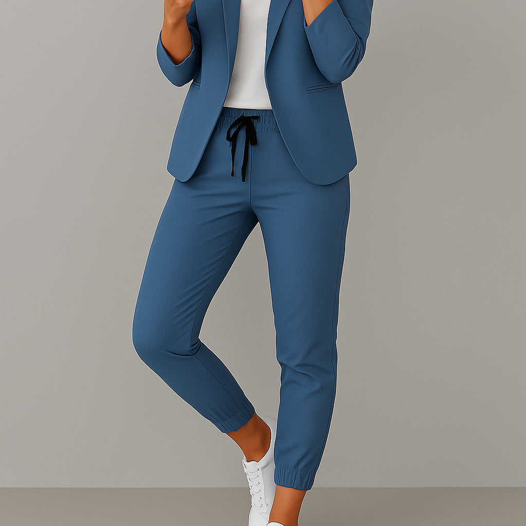 Set | Damen Zweiteiliges Blazer Set | Elastischer Hosenbund