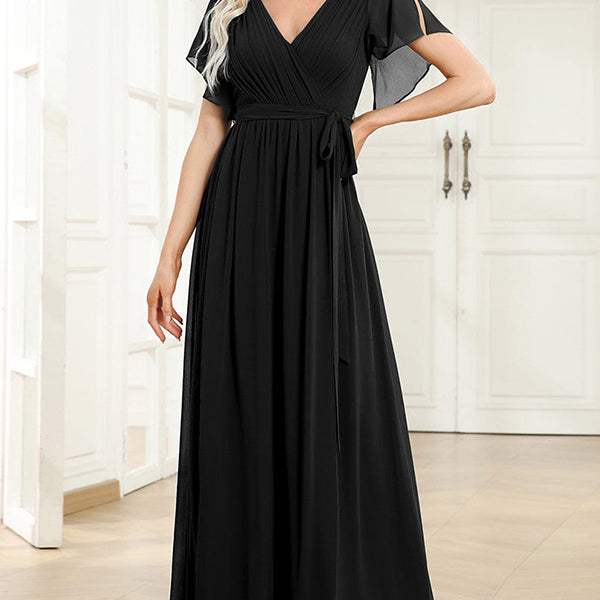 Damen Maxi Kleid V-Ausschnitt | Festliche Mode