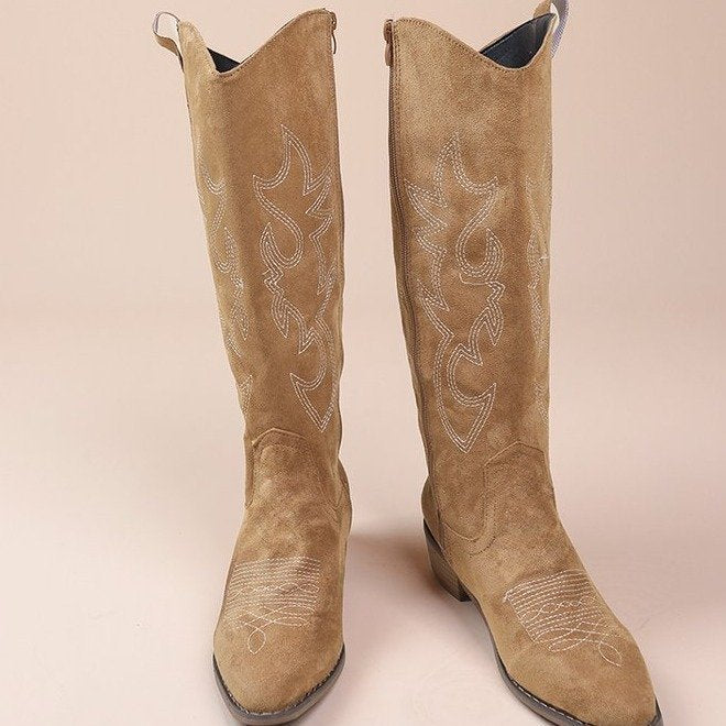 Damen Bestickte Cowboystiefel | Ethno Stil Kniehoch