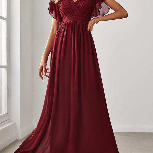 Damen Maxi Kleid V-Ausschnitt | Festliche Mode