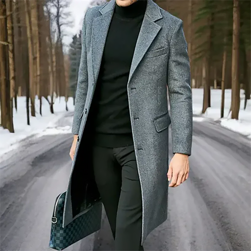 Herren Wintermantel Lang Trenchcoat | Business