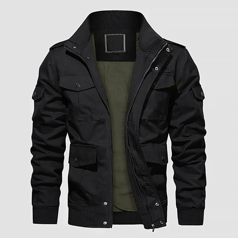 Herren Cargo Übergangsjacke Mit Stehkragen | Winddicht