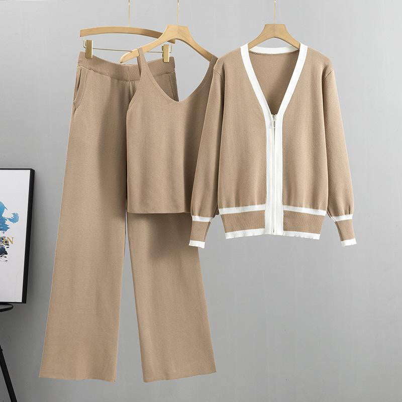 Zweiteiler Set | Damen Freizeit Zweiteiler mit Cardigan | Eleganter Look