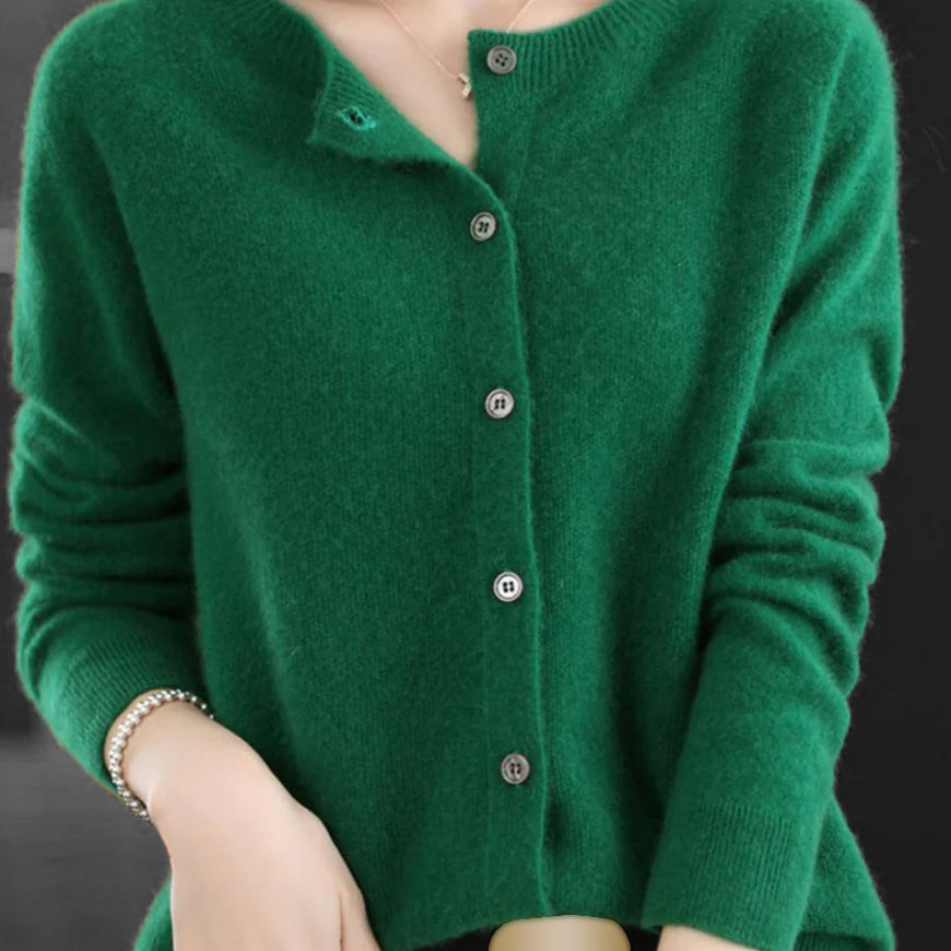 Strickcardigan | Damen Lockerer Strickcardigan | V-Ausschnitt