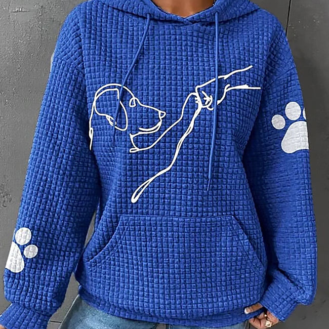 Damen Bedruckter Kapuzenpullover | Lockerer Schnitt