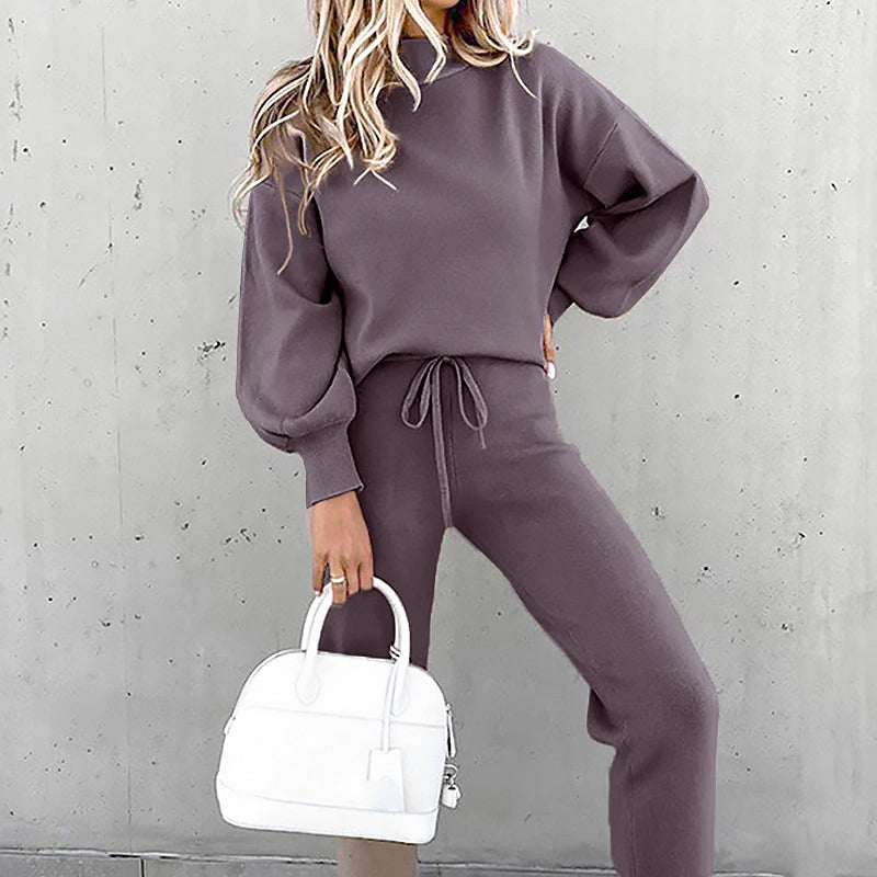 Damen Zweiteiliges Freizeit Set | Ballonärmel Schnitt