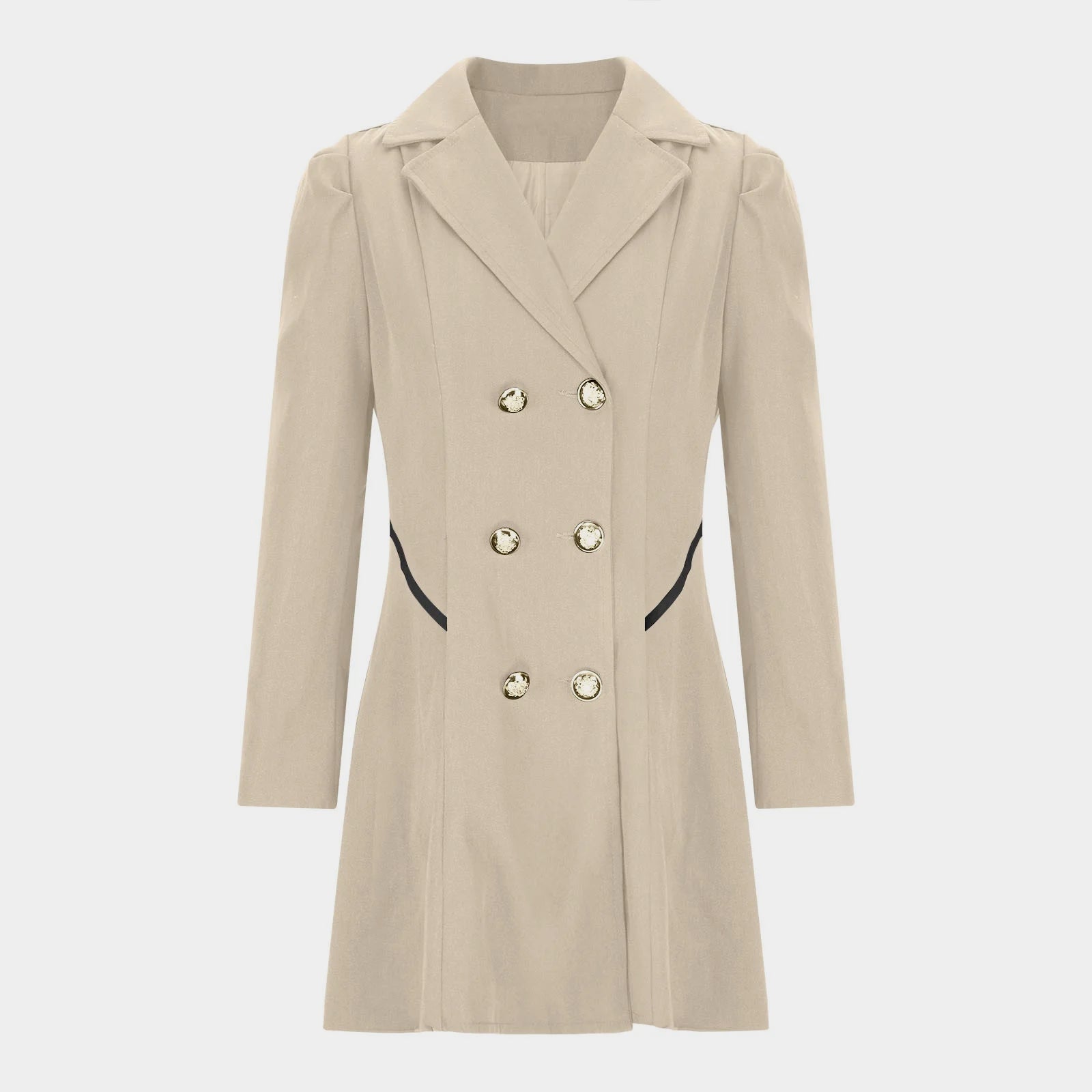 Damen Doppelreihiger Trenchcoat Kurz | Tailliert