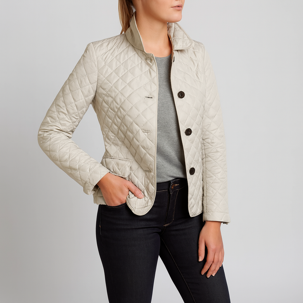 Damen Gesteppte Jacke Mit Knöpfen | Zeitloser Schnitt