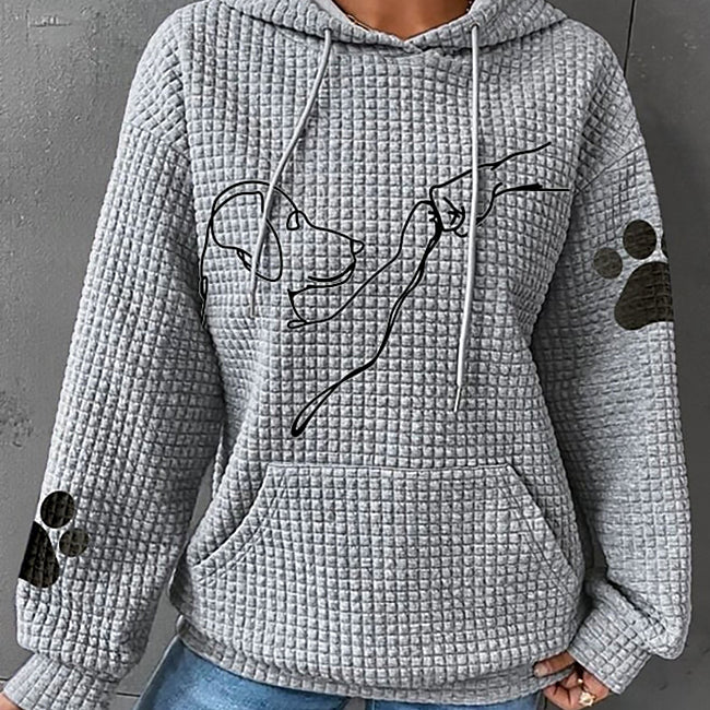 Damen Bedruckter Kapuzenpullover | Lockerer Schnitt