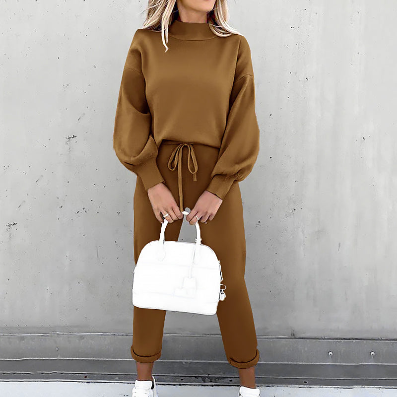 Damen Zweiteiliges Freizeit Set | Ballonärmel Schnitt