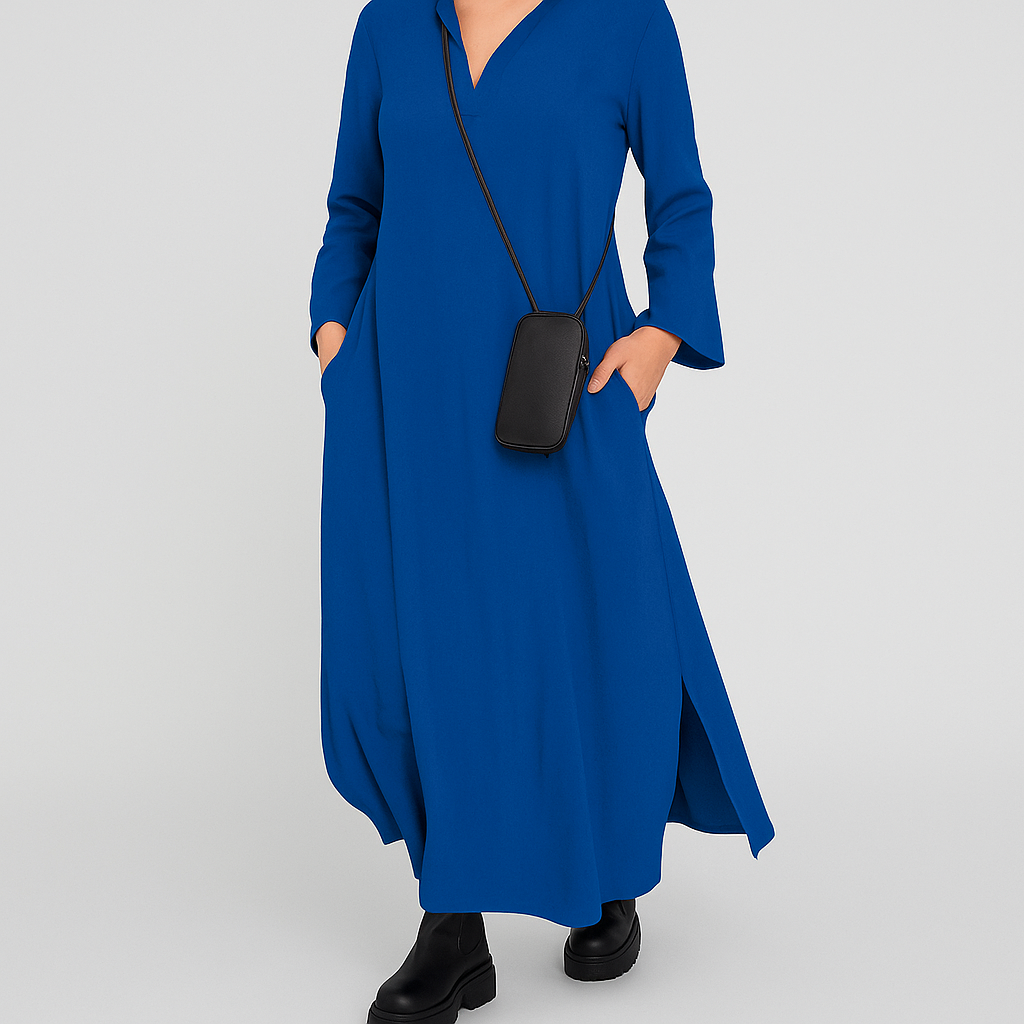 Damen Lockeres Maxikleid | Seitlicher Schlitz