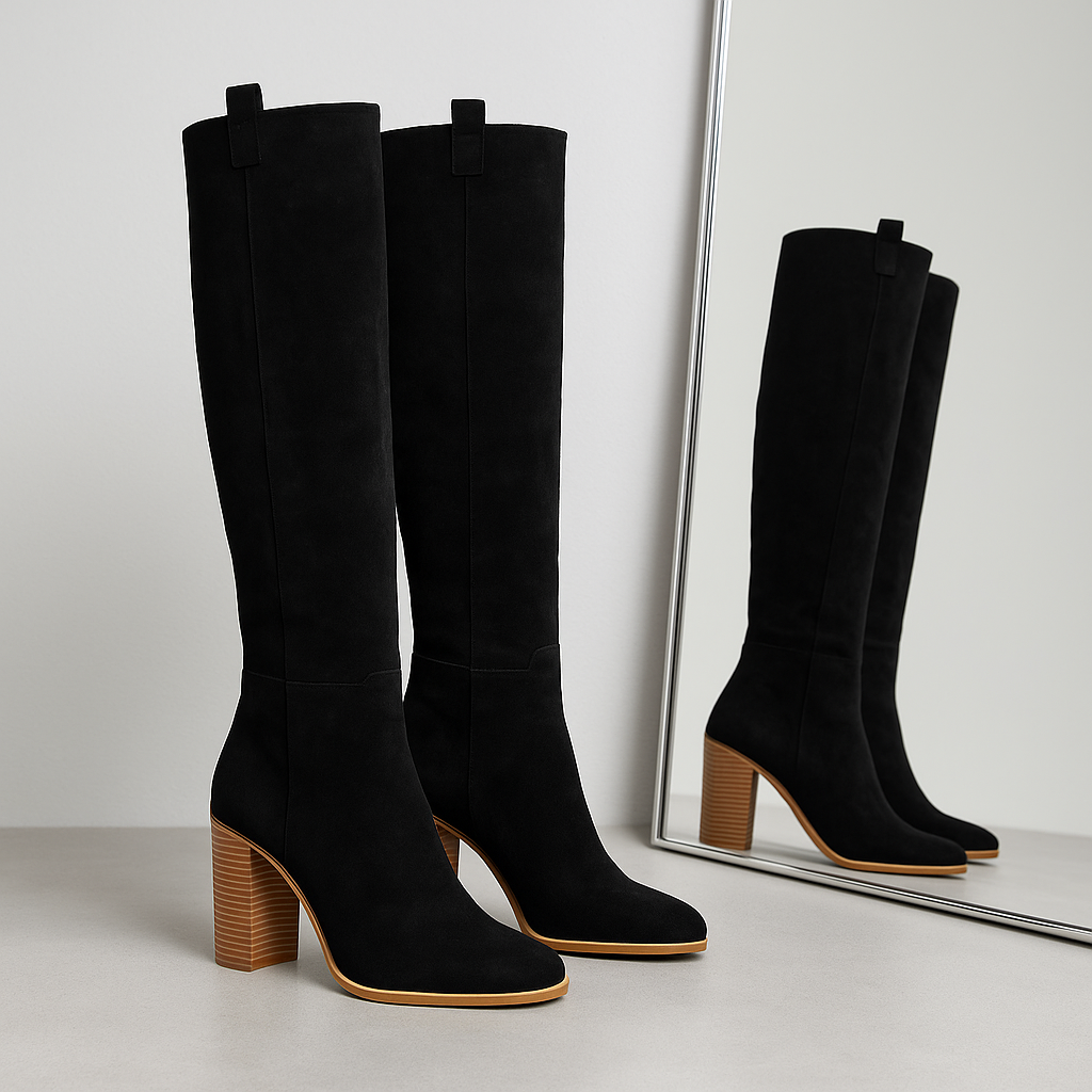 Stiefel Damen | Kniehohe Stiefel mit Absatz