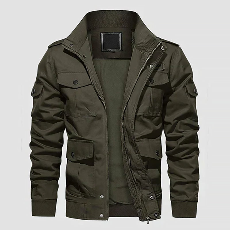 Herren Cargo Übergangsjacke Mit Stehkragen | Winddicht