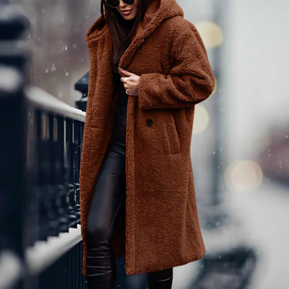 Damen Lockerer Wintermantel | Langer Schnitt