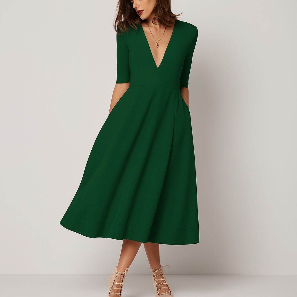 Damen Ärmelloses Midikleid | Weit Schwingend