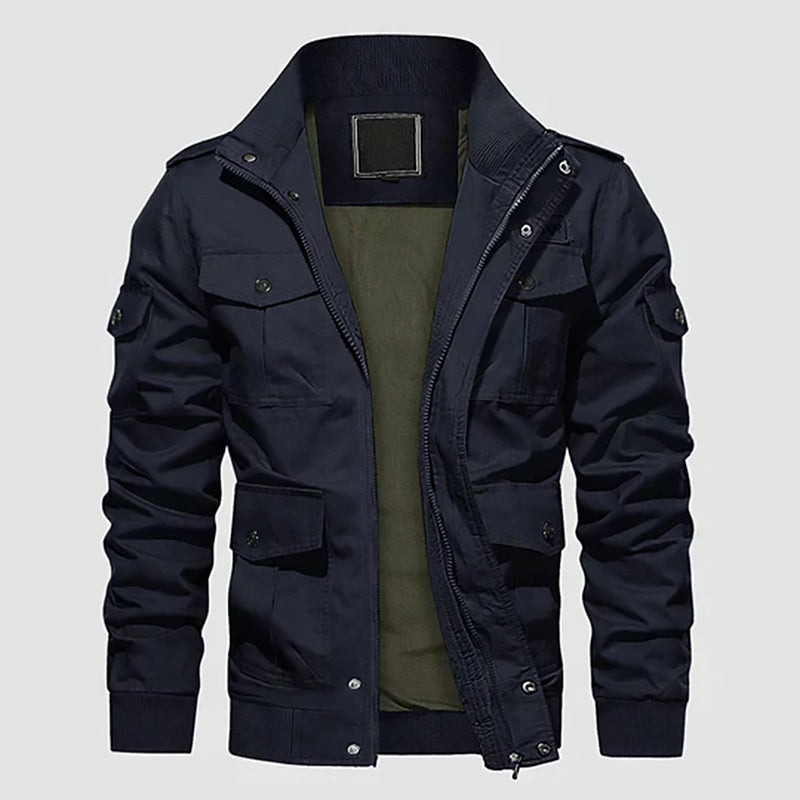 Herren Cargo Übergangsjacke Mit Stehkragen | Winddicht