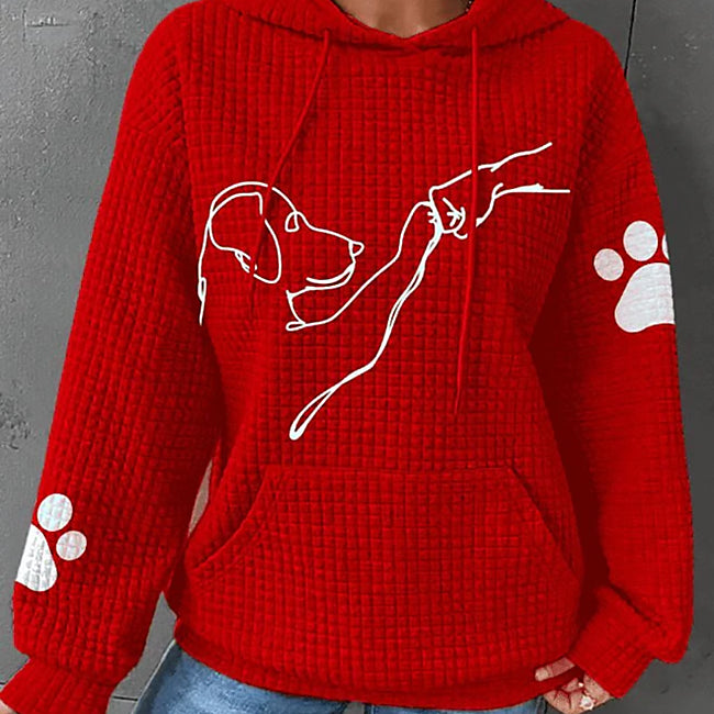 Damen Bedruckter Kapuzenpullover | Lockerer Schnitt
