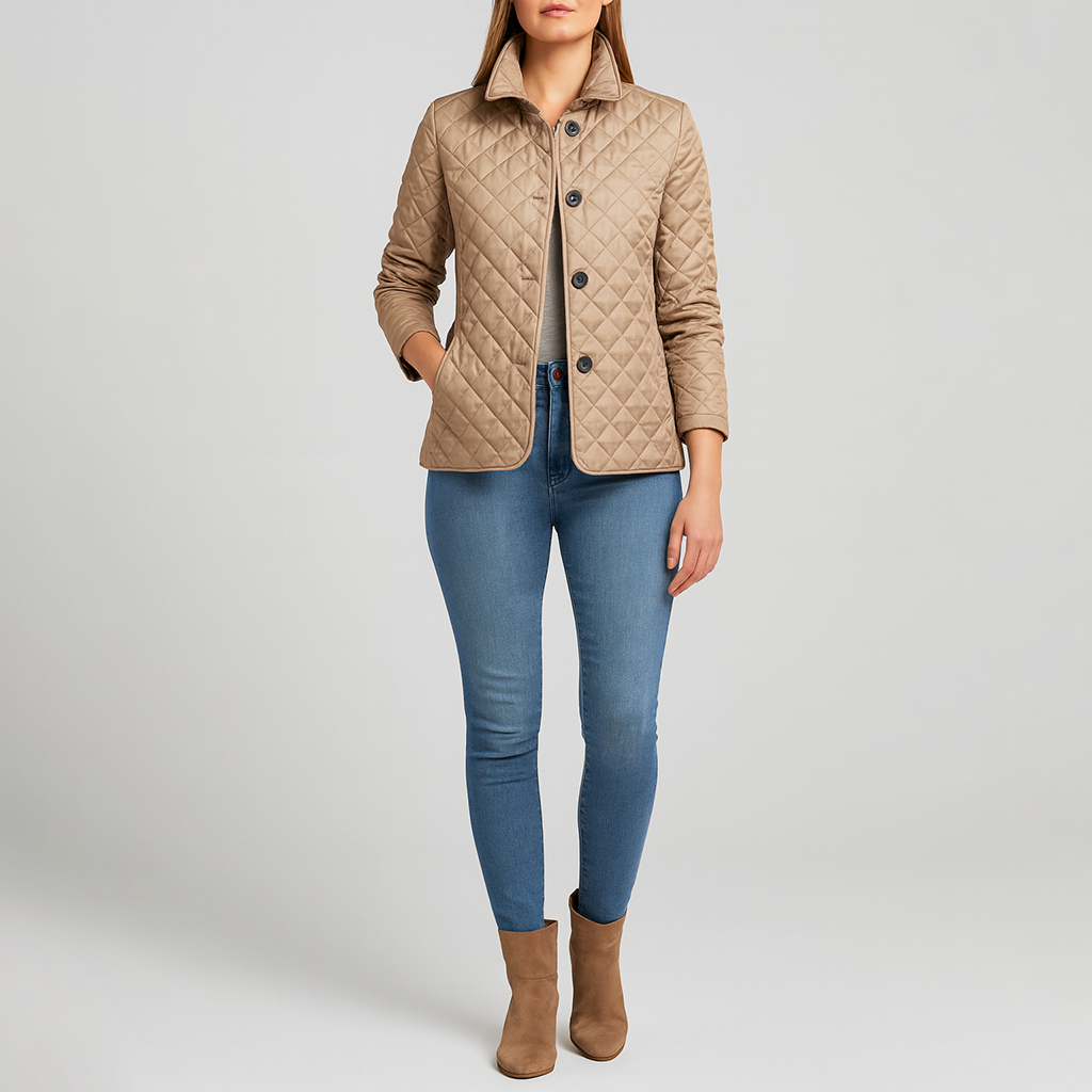Damen Gesteppte Jacke Mit Knöpfen | Zeitloser Schnitt