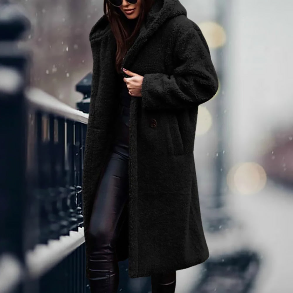 Damen Lockerer Wintermantel | Langer Schnitt