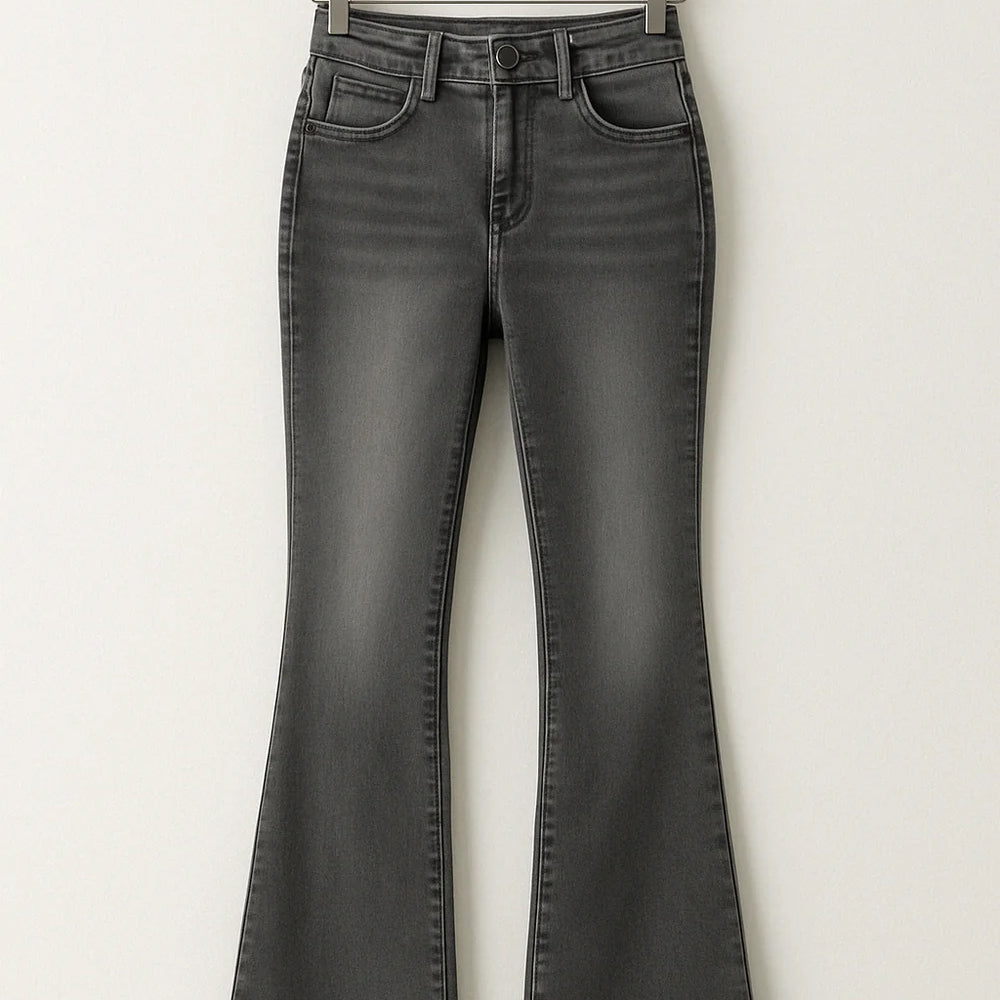 Damen Gerade Jeanshose | Hohe Taille