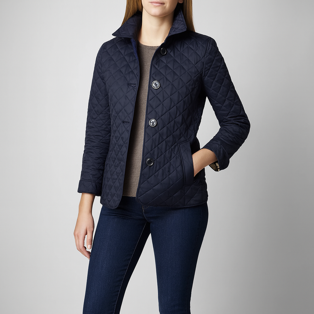 Damen Gesteppte Jacke Mit Knöpfen | Zeitloser Schnitt