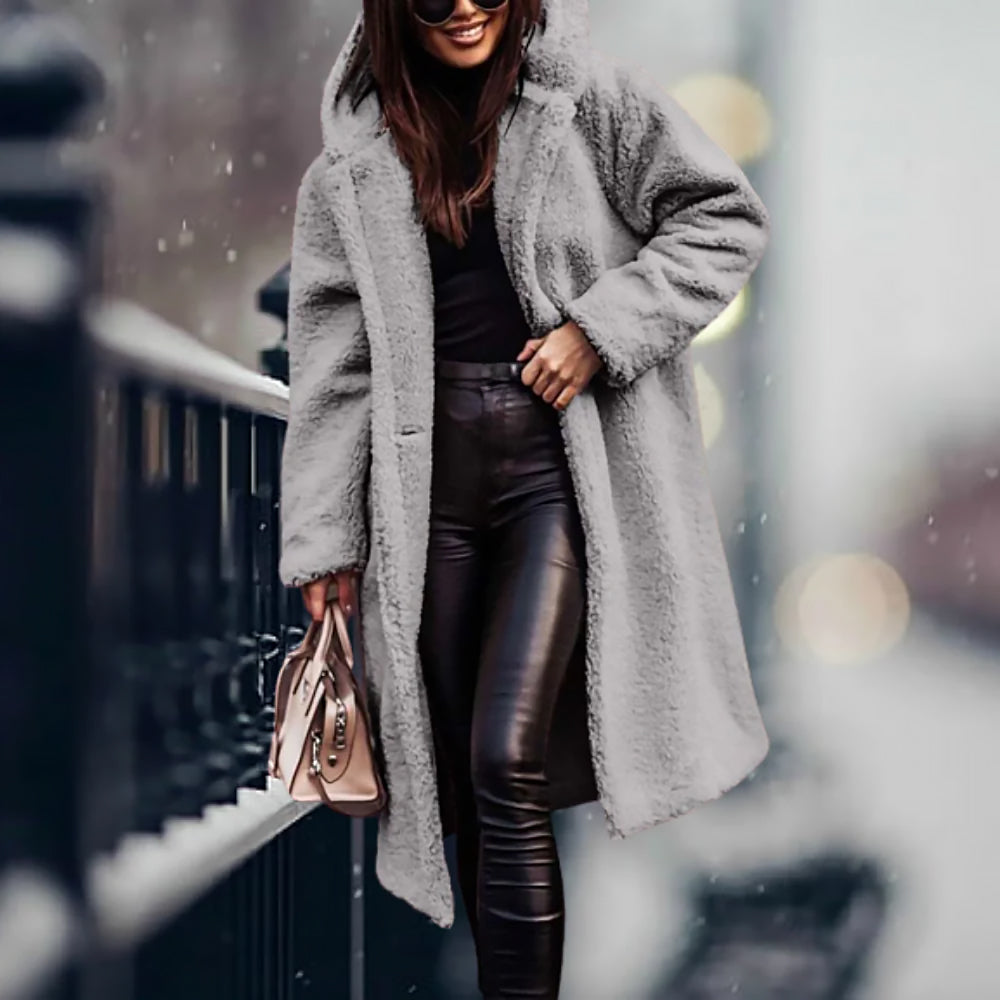 Damen Lockerer Wintermantel | Langer Schnitt