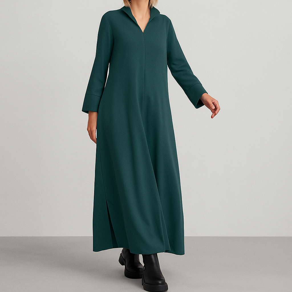 Damen Lockeres Maxikleid | Seitlicher Schlitz