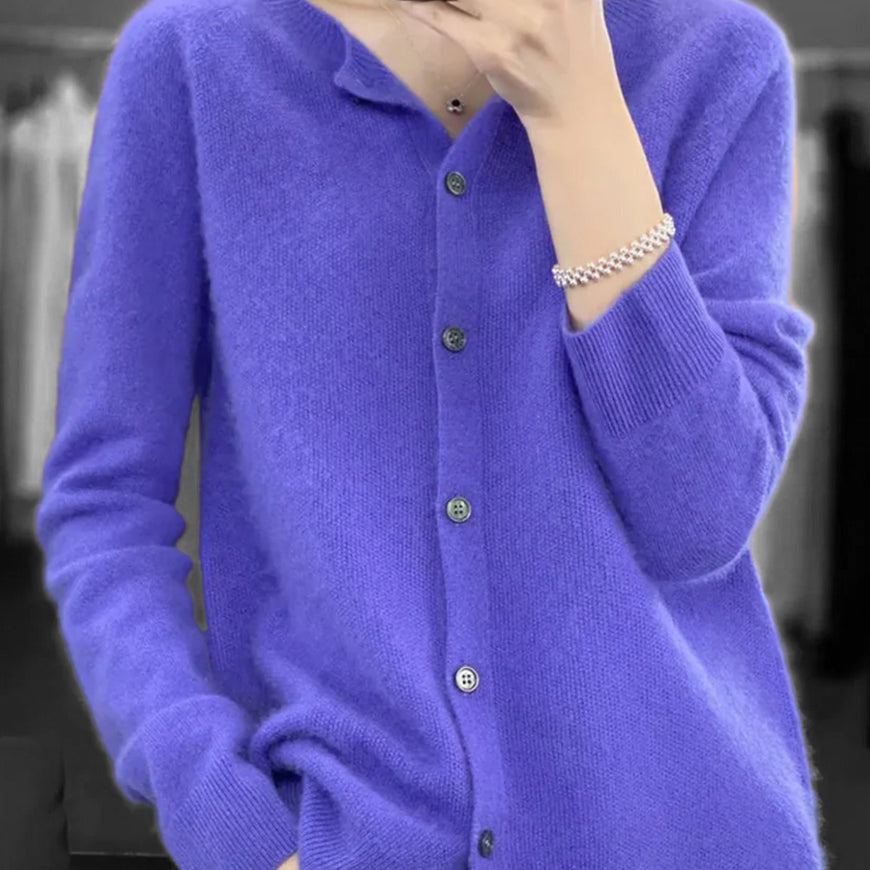 Strickcardigan | Damen Lockerer Strickcardigan | V-Ausschnitt