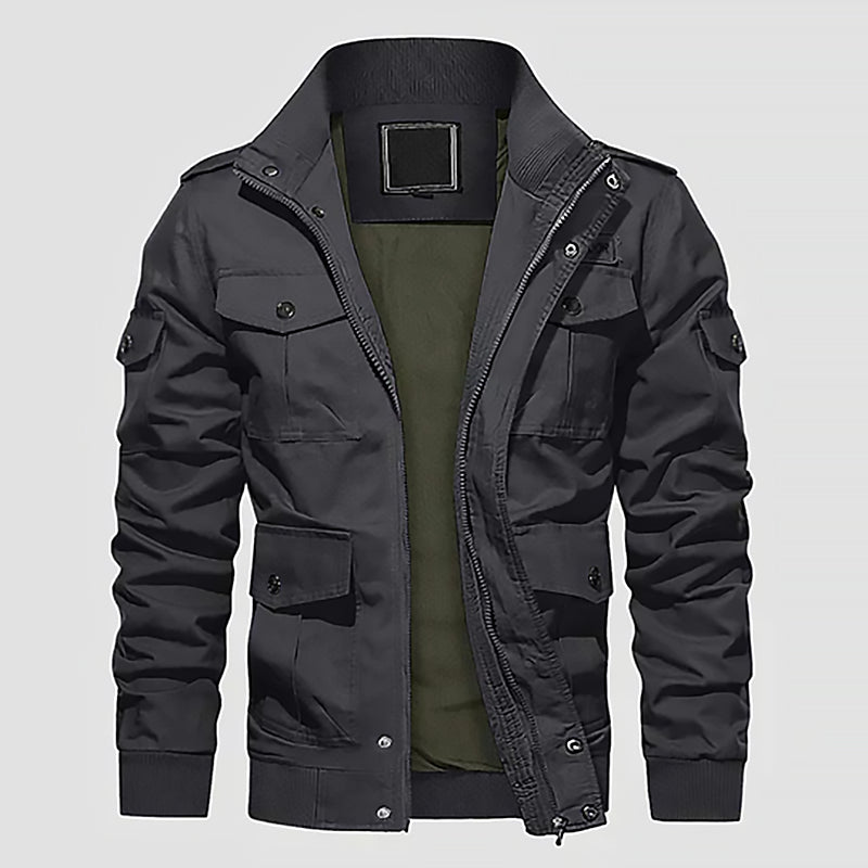 Herren Cargo Übergangsjacke Mit Stehkragen | Winddicht