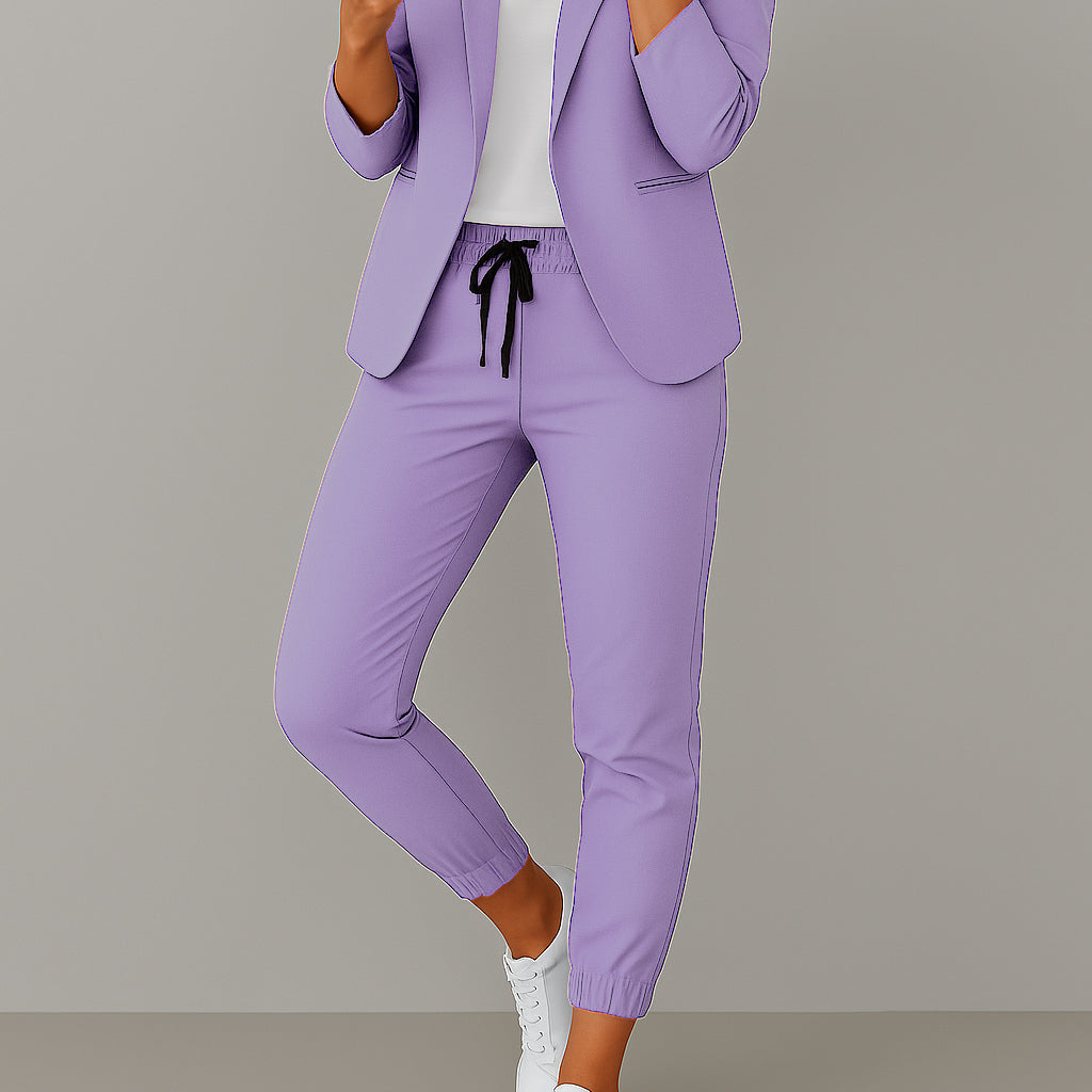 Set | Damen Zweiteiliges Blazer Set | Elastischer Hosenbund