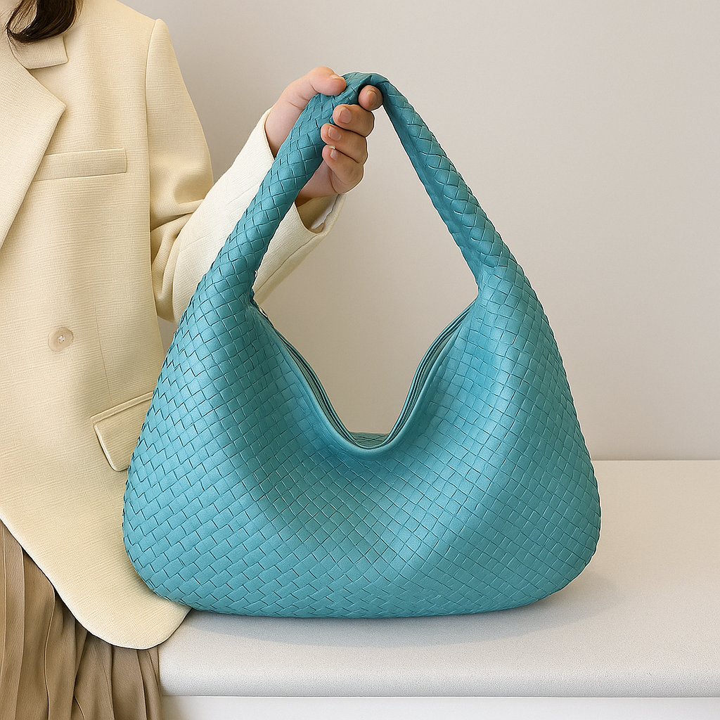 Damen Geflochtene Schultertasche | Geräumiges Innenfach