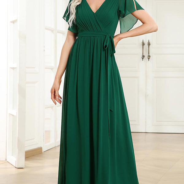Damen Maxi Kleid V-Ausschnitt | Festliche Mode