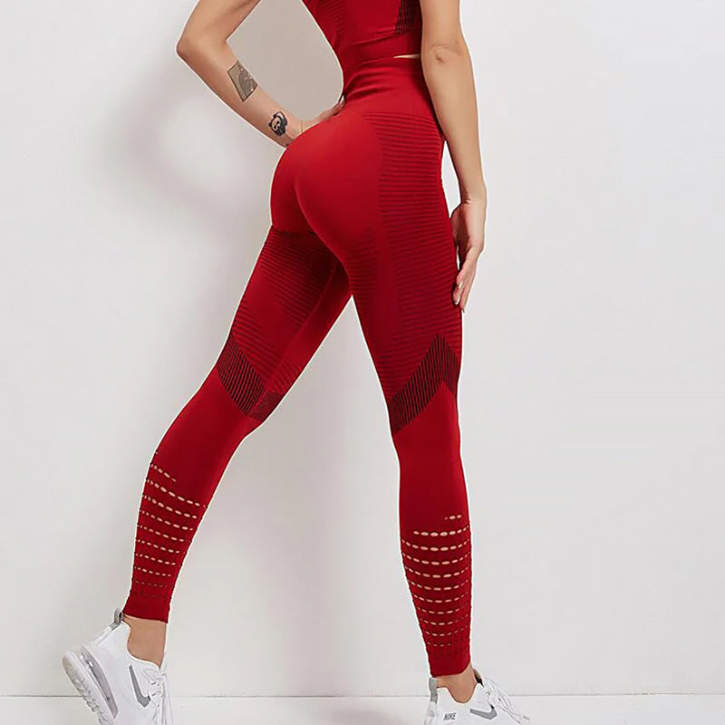 Damen Figurformende Sportleggings | Strukturierte Rückseite