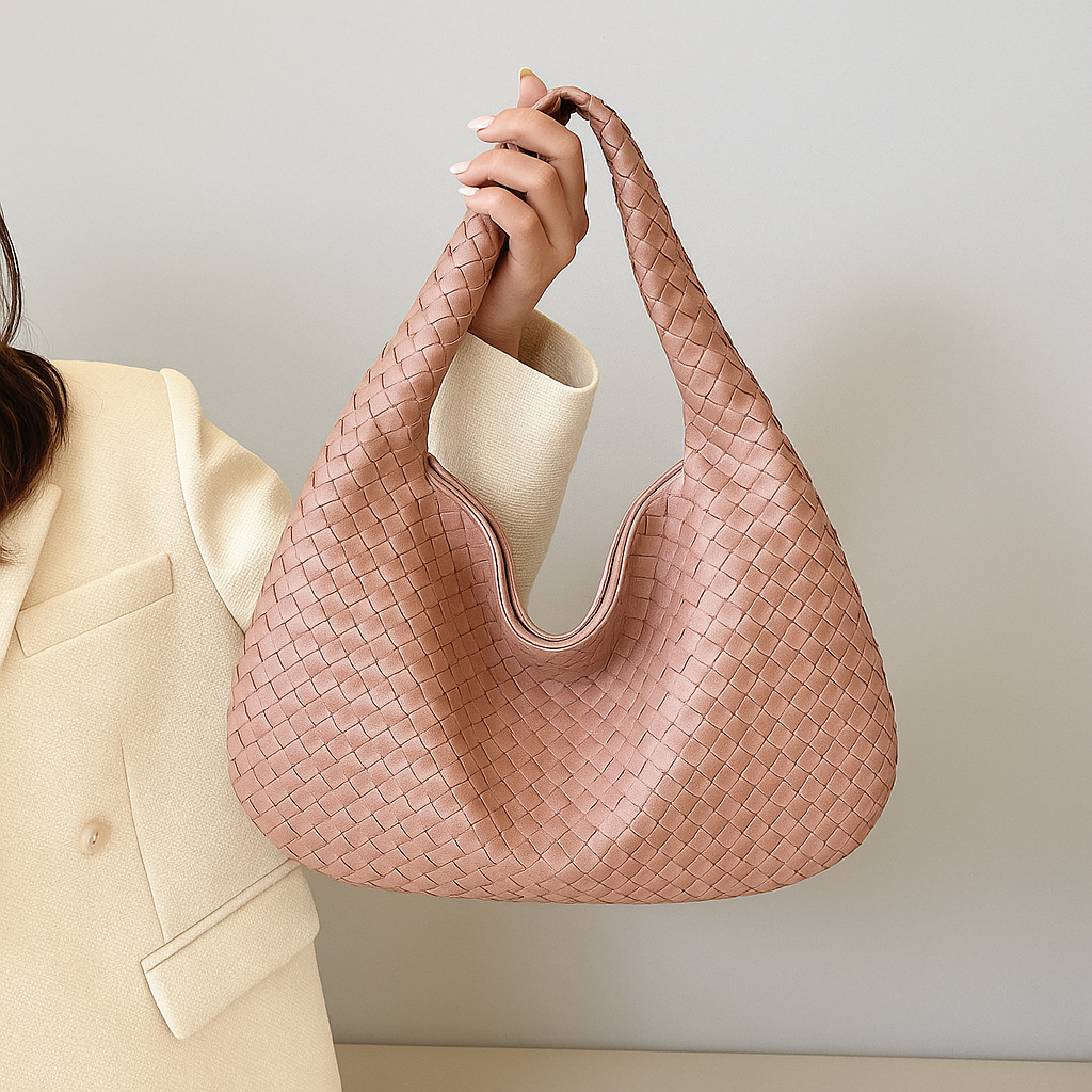 Damen Geflochtene Schultertasche | Geräumiges Innenfach