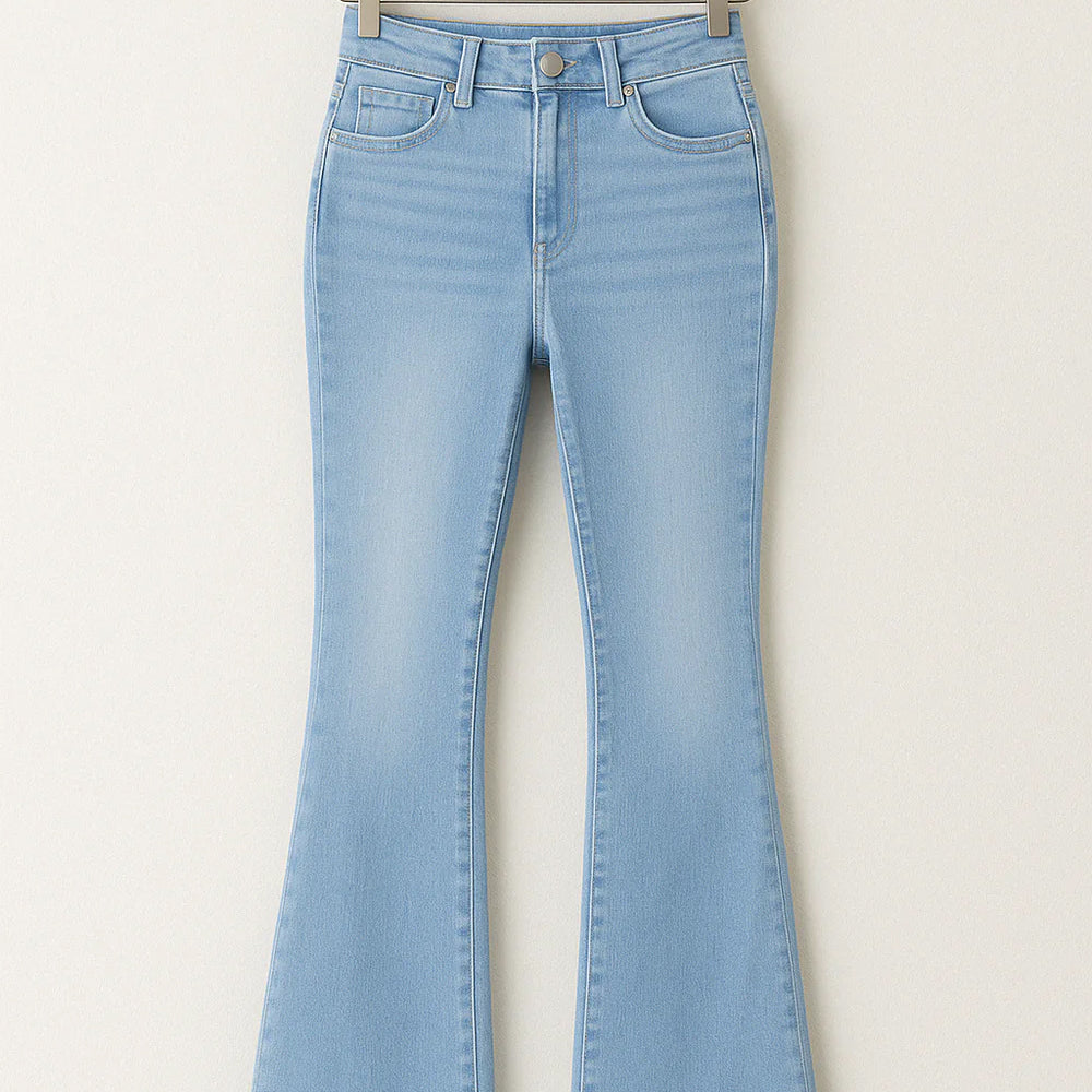 Damen Gerade Jeanshose | Hohe Taille