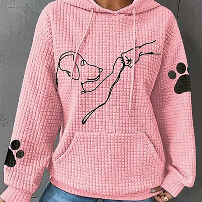 Damen Bedruckter Kapuzenpullover | Lockerer Schnitt