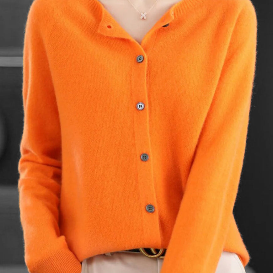 Strickcardigan | Damen Lockerer Strickcardigan | V-Ausschnitt